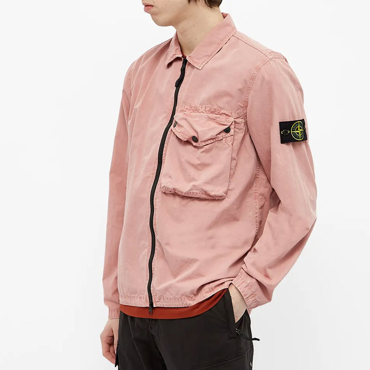 STONE ISLAND SS21 Logo Zip Flap Pocket Slim Jacket Men’s Light Pink 7415117WN-V0186 圖 3