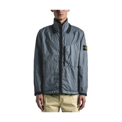 Stone Island SS21 Matte Nylon Zip Jacket Blue - Classic Outerwear 741540323-V0046
