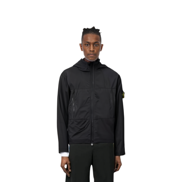 Details for STONE ISLAND SS21 Chaqueta Hoodie con Cremallera de Nylon Negro 741540131-V0029