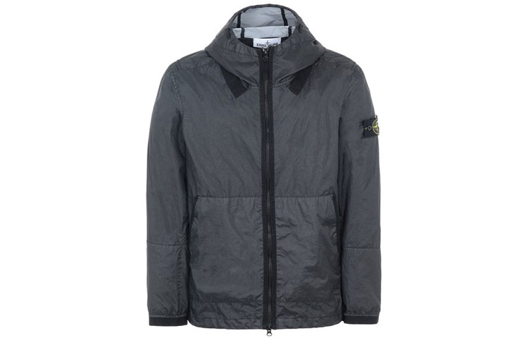 Stone Island SS21 Nylon Patch Logo Jacket Black Casual Wear 741540523-V0029