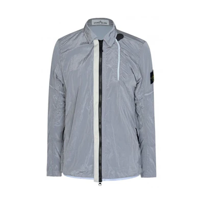 Stone Island SS21 Silver Nylon Collar Jacket 691510812-V0003