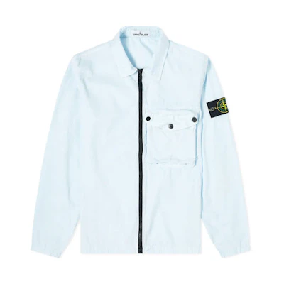 Stone Island SS21 Single Pocket Logo Patch Jacket Sky Blue Casual Coat 7415117WN-V0141
