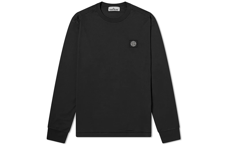 Stone Island SS21 Small Logo Black Crewneck Sweatshirt Casualwear 731522713-V0029