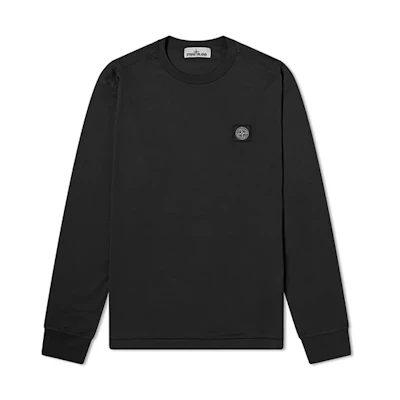 Stone Island SS21 Small Logo Black Crewneck Sweatshirt Casualwear 731522713-V0029