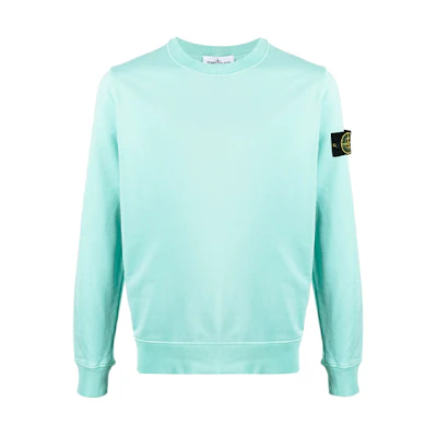 STONE ISLAND SS21 Small Logo Crewneck Sweatshirt Blue 741563051-V0044