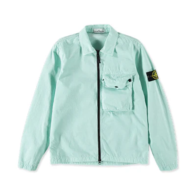 Stone Island SS21 Solid Color Logo Badge Jacket Men’s Aquamarine Green 7415117WN-V0144