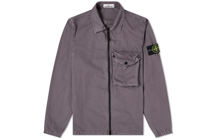 STONE ISLAND SS21 Solid Color Pocket Arm Badge Jacket Grey Mens Casual 7415117WN-V0163