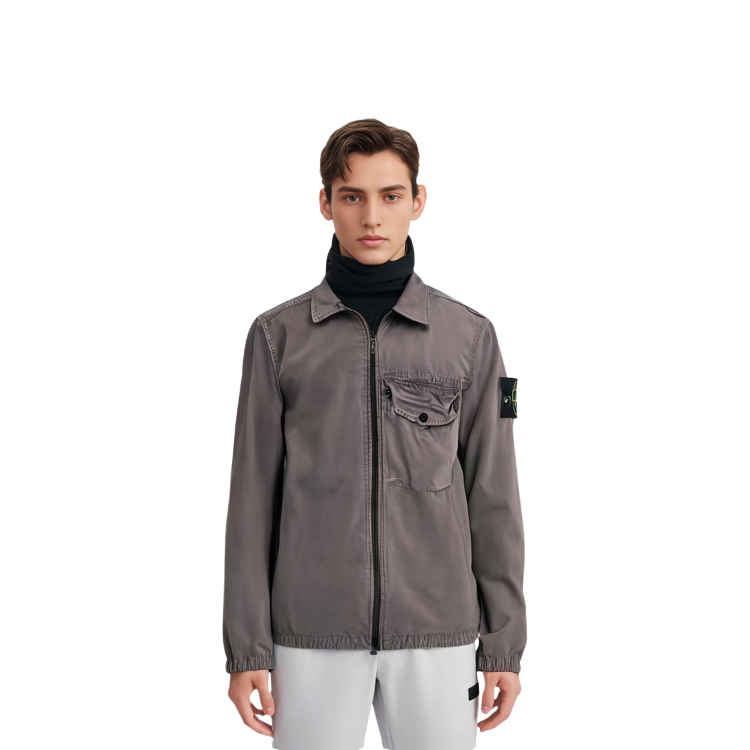 Details for 스톤아일랜드 SS21 솔리드 컬러 포켓 암배지 재킷 그레이 남성 캐주얼 7415117WN-V0163