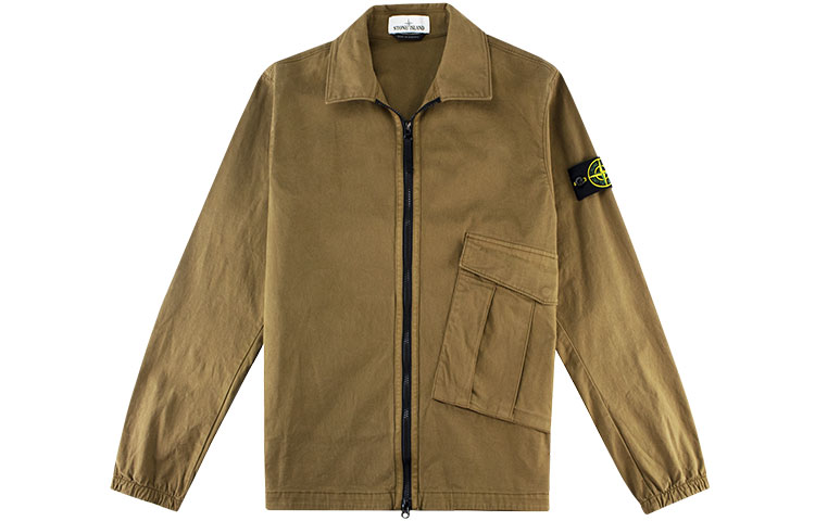 Stone Island SS21 Utility Shirt Jacket Unisex Khaki Color 731510310-V0071