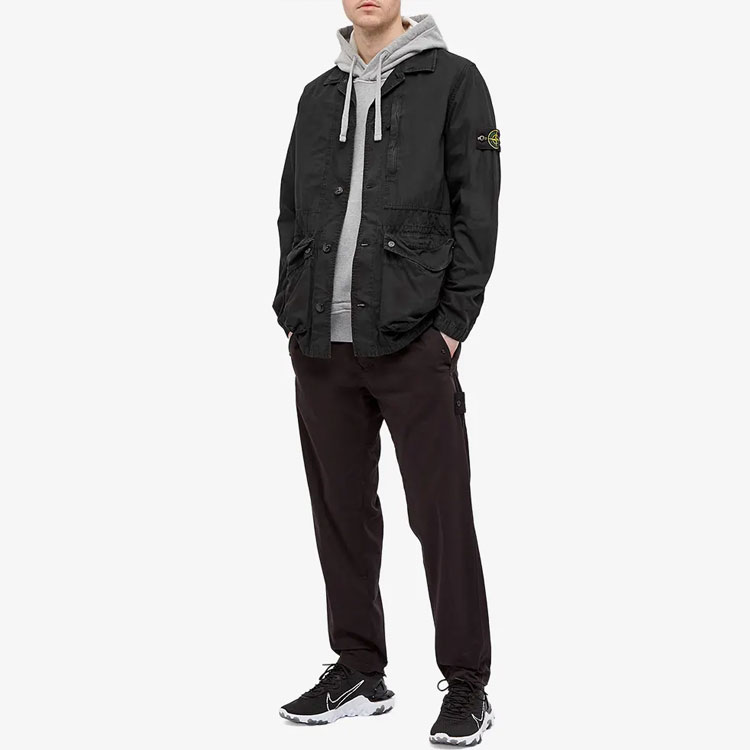 Stone Island SS21 Washed Canvas Multi-Pocket Jacket Black 7415439WN-V0129 圖 3