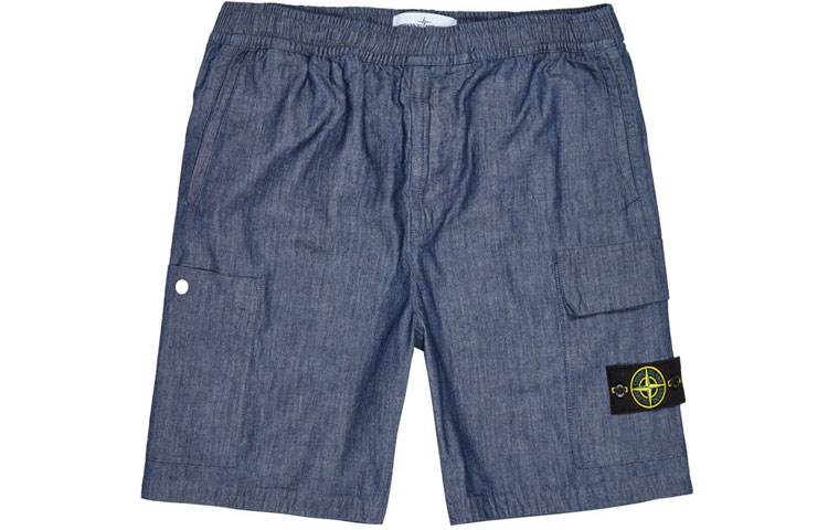 STONE ISLAND SS21 Washed Cotton Bermuda Shorts Blue for Men. 7415L1407-WASH 圖 2