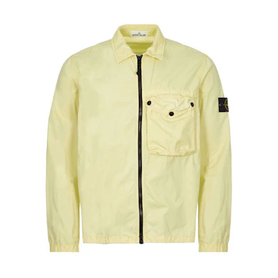 Stone Island SS21 Washed Solid Color Collar Jacket Yellow 7415117WN-V0151
