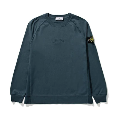Stone Island SS22 40th Anniversary Embroidered Logo Pullover Sweatshirt Navy Men 7615655Q1-V0024