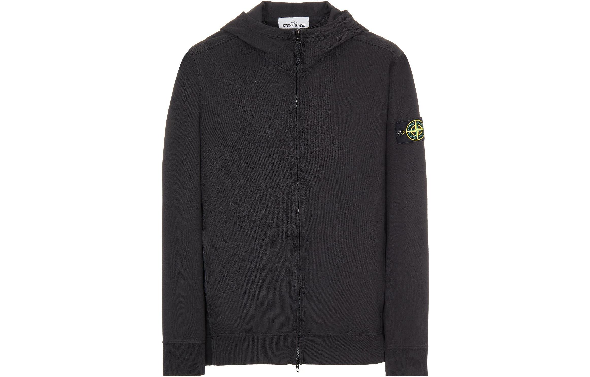 Stone Island SS22 40th Anniversary Logo Patch Hoodie Jacket Black 7615656q1-v0029