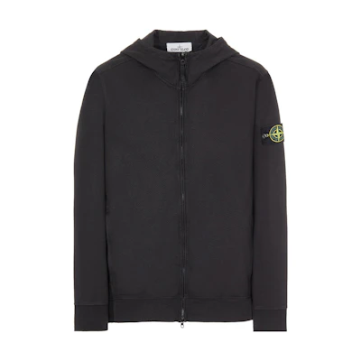 Stone Island SS22 40th Anniversary Logo Patch Hoodie Jacket Black 7615656q1-v0029