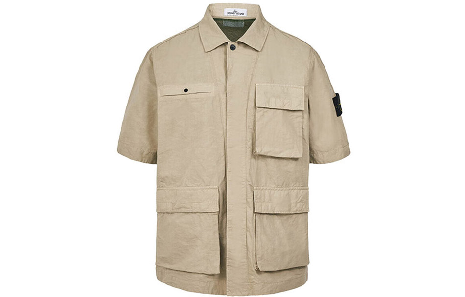 STONE ISLAND SS22  Beige Multi-Pocket Short Sleeve Shirt Jacket 761542406-V0090 圖 2