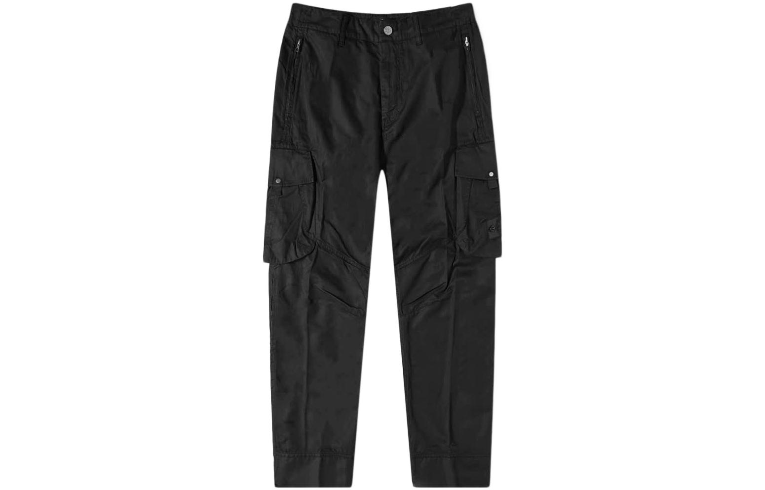 STONE ISLAND SS22  Black Cargo Pants with Large Pockets Casual Design 761930318-V0029 圖 2