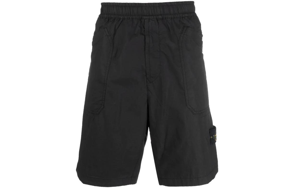 STONE ISLAND SS22  Black Compass Patch Bermuda Shorts 7615L0403-V0029