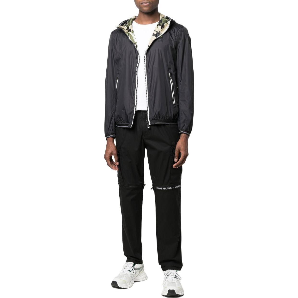 Lookbook STONE ISLAND SS22 Seluar Cargo Hitam Tali Boleh Tanggal Logo Fit Lurus 7615325E4-V0029