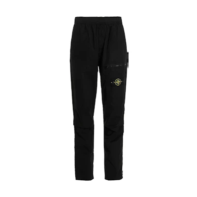 STONE ISLAND SS22 Black Logo Patch Overalls Work Pants Casual Trousers. 761530803-V0029