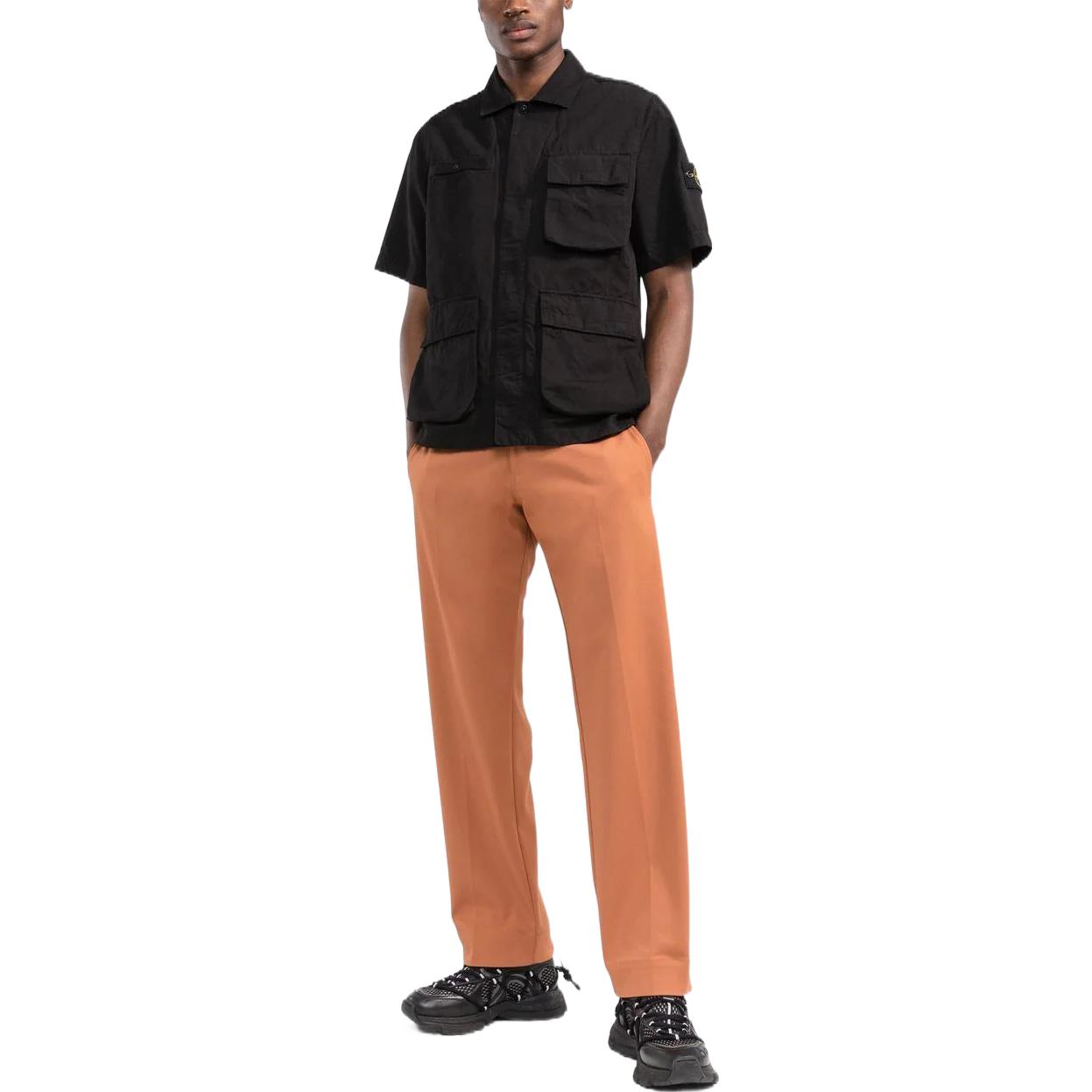 STONE ISLAND SS22  Black Multi-Pocket Short Sleeve Shirt. 761542406-V0029 圖 4