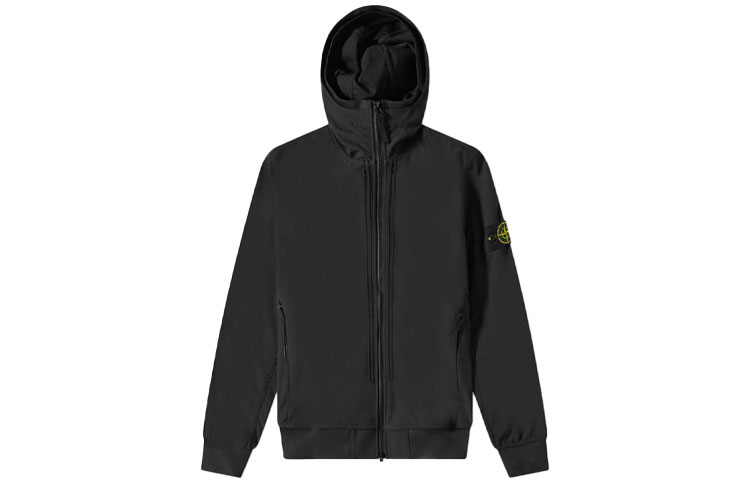 STONE ISLAND SS22  Black Solid Color Zip-Up Hooded Jacket 761540427-V0029 圖 2