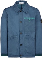 STONE ISLAND SS22 Blue Collared Long-Sleeve Jacket 7615A0230-V0024 STONE ISLAND SS22 Blue Collared Long-Sleeve Jacket 7615A0230-V0024