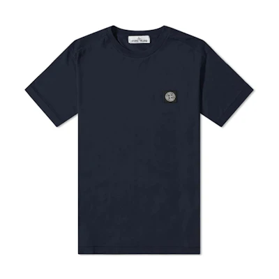 Stone Island SS22 Blue Crewneck Patch Short Sleeve T-Shirt 761524113-V0020
