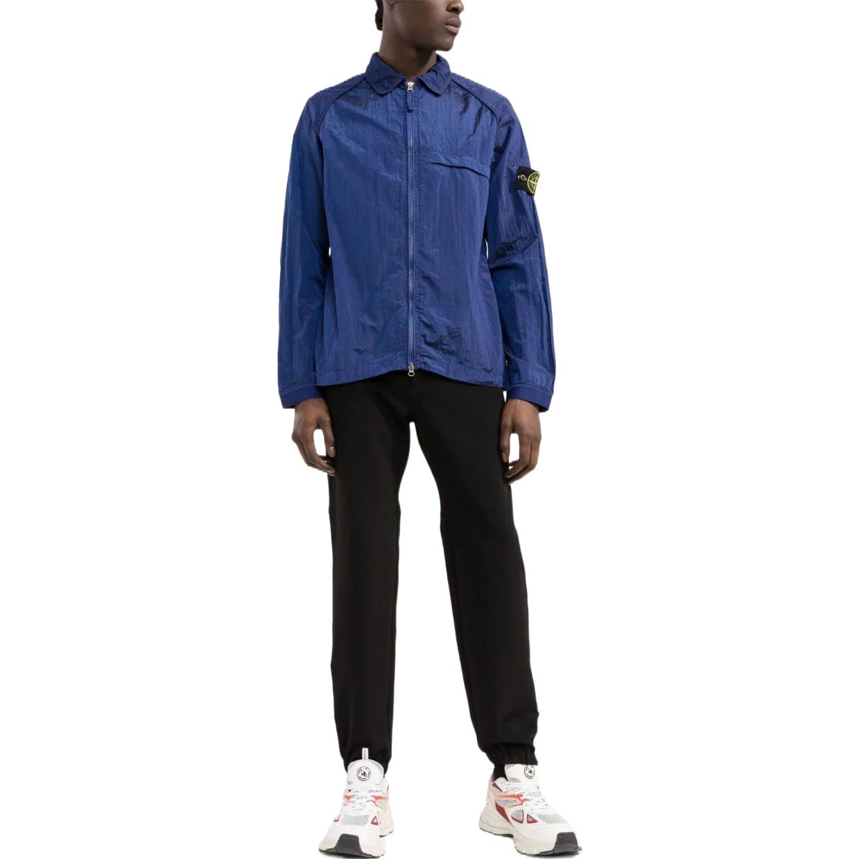 Stone Island SS22  Blue Metallic Nylon Shirt Jacket for Fall Season. 761512321-V0022 圖 3