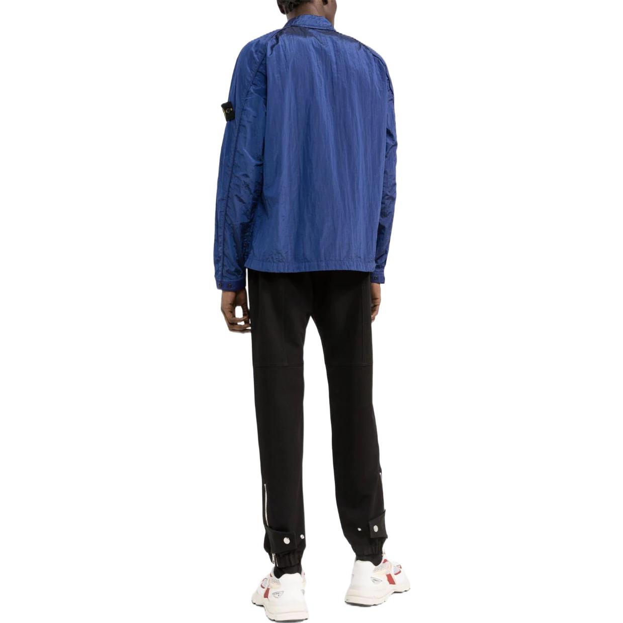 Stone Island SS22  Blue Metallic Nylon Shirt Jacket for Fall Season. 761512321-V0022 圖 4
