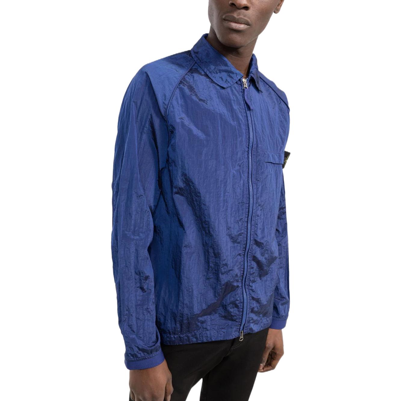 Stone Island SS22  Blue Metallic Nylon Shirt Jacket for Fall Season. 761512321-V0022 圖 5