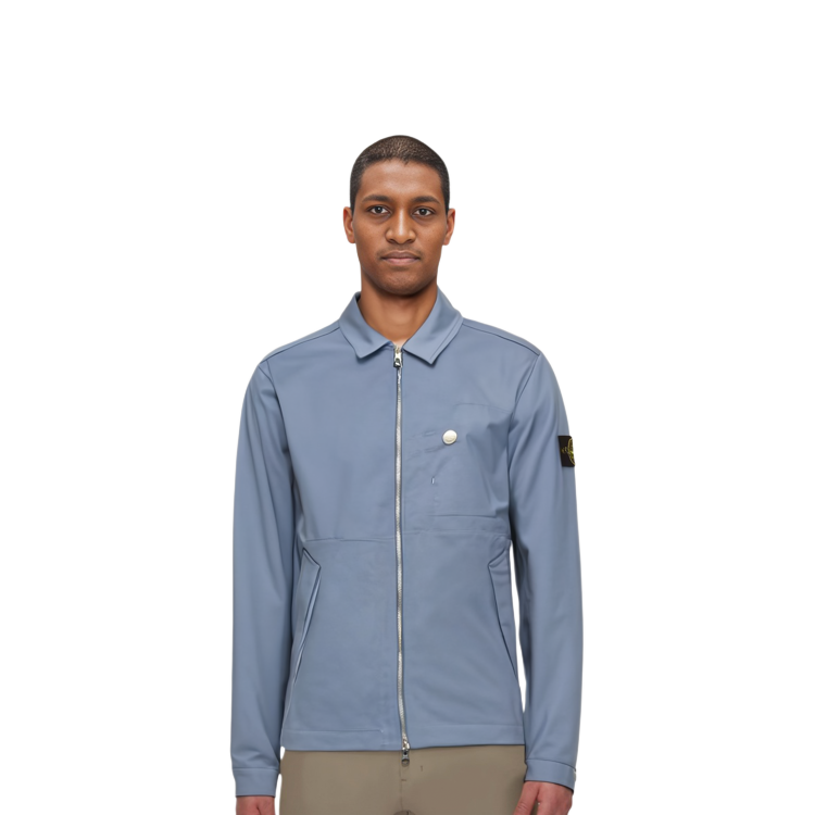 STONE ISLAND SS22  Blue Solid Color Zip-Up Jacket 761542528-V0046 圖 4
