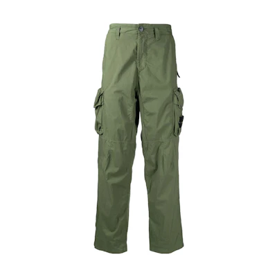 STONE ISLAND SS22 Green Straight-Leg Utility Cargo Pants 761532003-V0058