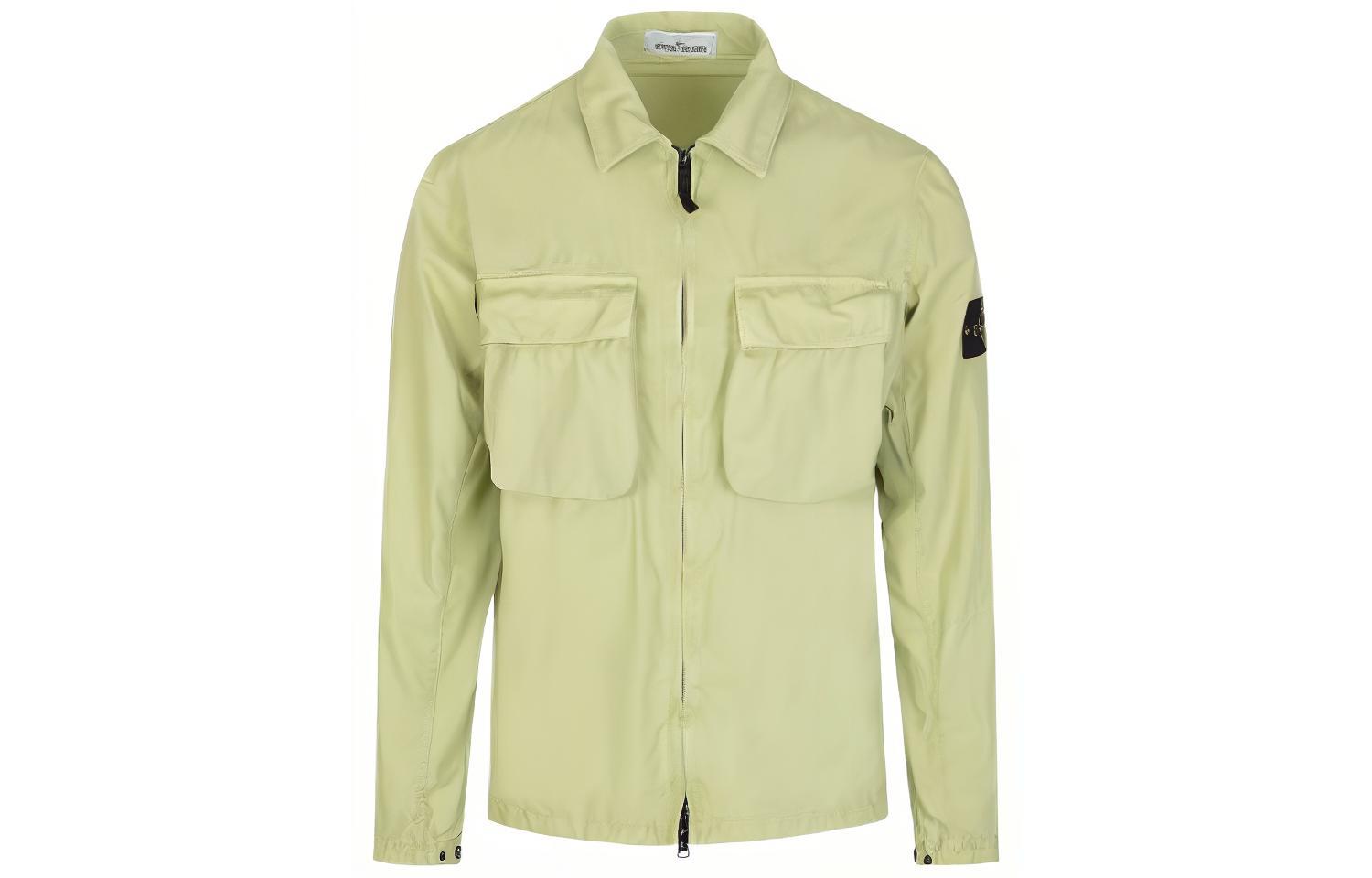 Stone Island SS22  Green Washed Double Pocket Long Sleeve Jacket. 7615114WN-V0152