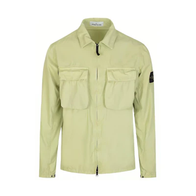 Stone Island SS22 Green Washed Double Pocket Long Sleeve Jacket. 7615114WN-V0152