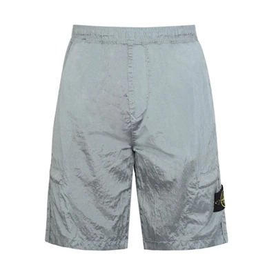 STONE ISLAND SS22 Ice Blue Logo Casual Shorts. 7615l1721-V0044