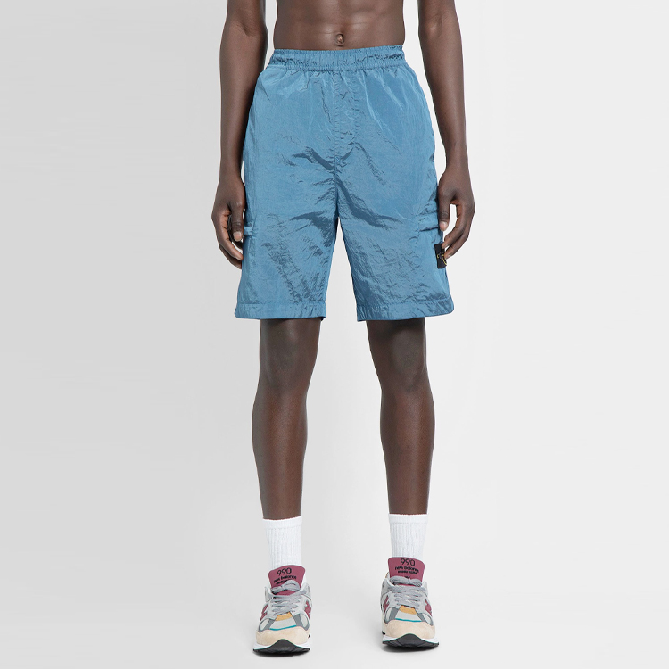 STONE ISLAND SS22  Light Blue Logo Casual Loose Shorts 7615l1721-v0046 圖 5