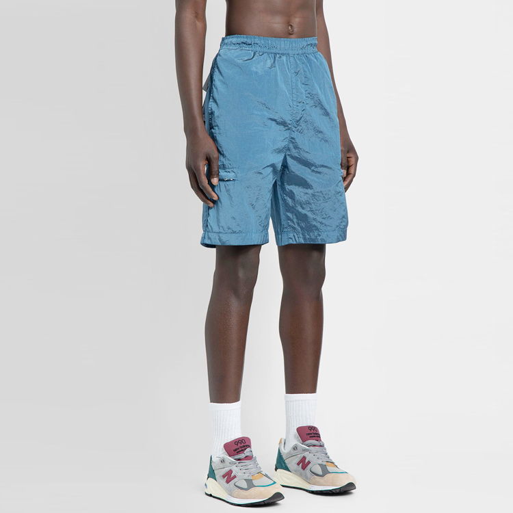 STONE ISLAND SS22  Light Blue Logo Casual Loose Shorts 7615l1721-v0046 圖 6