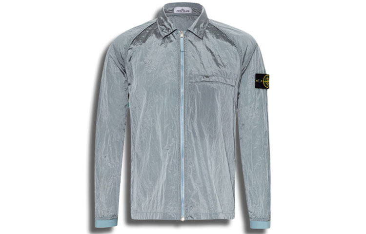 STONE ISLAND SS22  Light Blue Nylon Shirt Jacket - Casual Retro Style. 761512321-V0044 圖 2