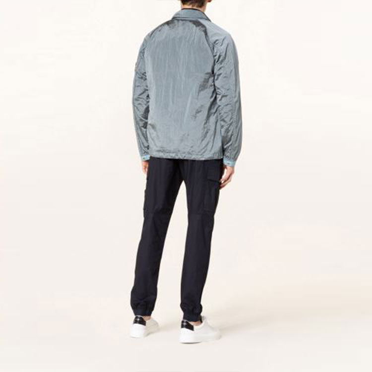 STONE ISLAND SS22  Light Blue Nylon Shirt Jacket - Casual Retro Style. 761512321-V0044 圖 4