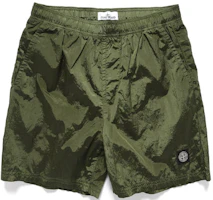 Order STONE ISLAND SS22 金屬尼龍休閒短褲 綠色 7615B0943-V0058