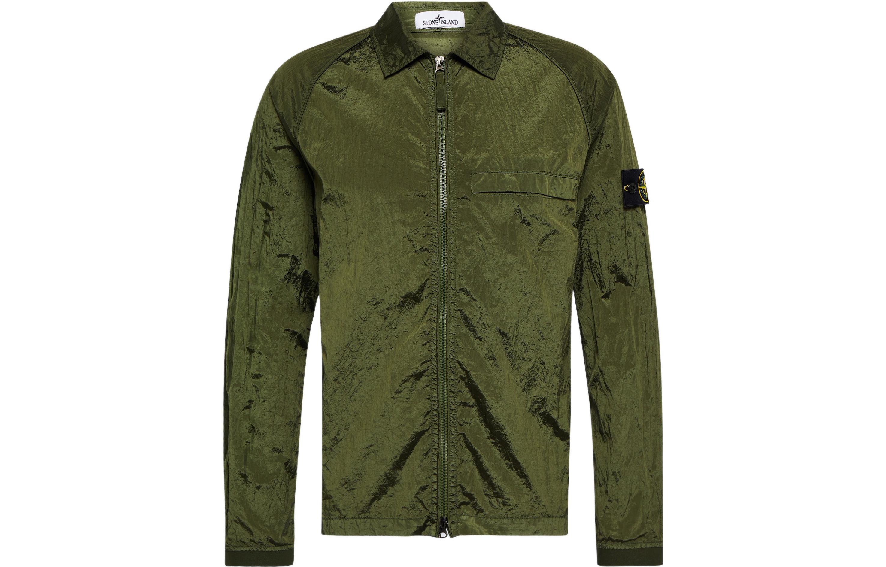STONE ISLAND SS22  Military Green Metallic Nylon Shirt Jacket 761512321-V0058 圖 2