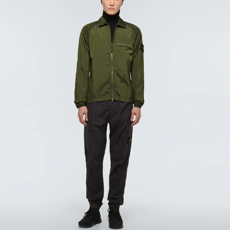 STONE ISLAND SS22  Military Green Metallic Nylon Shirt Jacket 761512321-V0058 圖 3