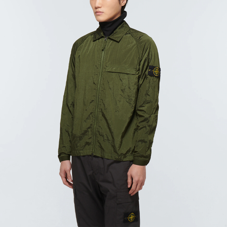 STONE ISLAND SS22  Military Green Metallic Nylon Shirt Jacket 761512321-V0058 圖 4