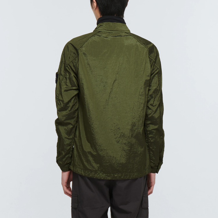 STONE ISLAND SS22  Military Green Metallic Nylon Shirt Jacket 761512321-V0058 圖 5