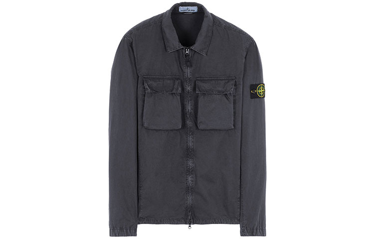 Stone Island SS22  Washed Charcoal Double Pocket Long Sleeve Jacket. 7615114WN-V0165