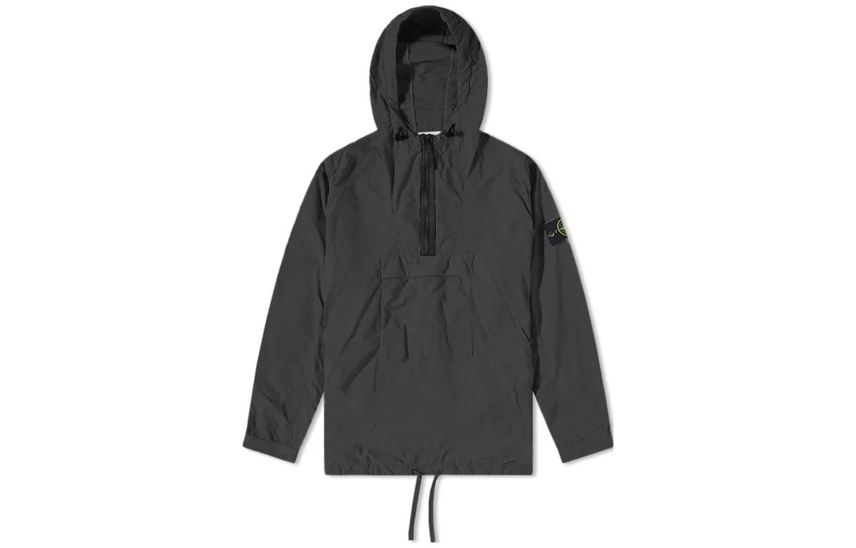 Stone Island SS22 Badge Half-Zip Sweatshirt Black 771510403-V0029