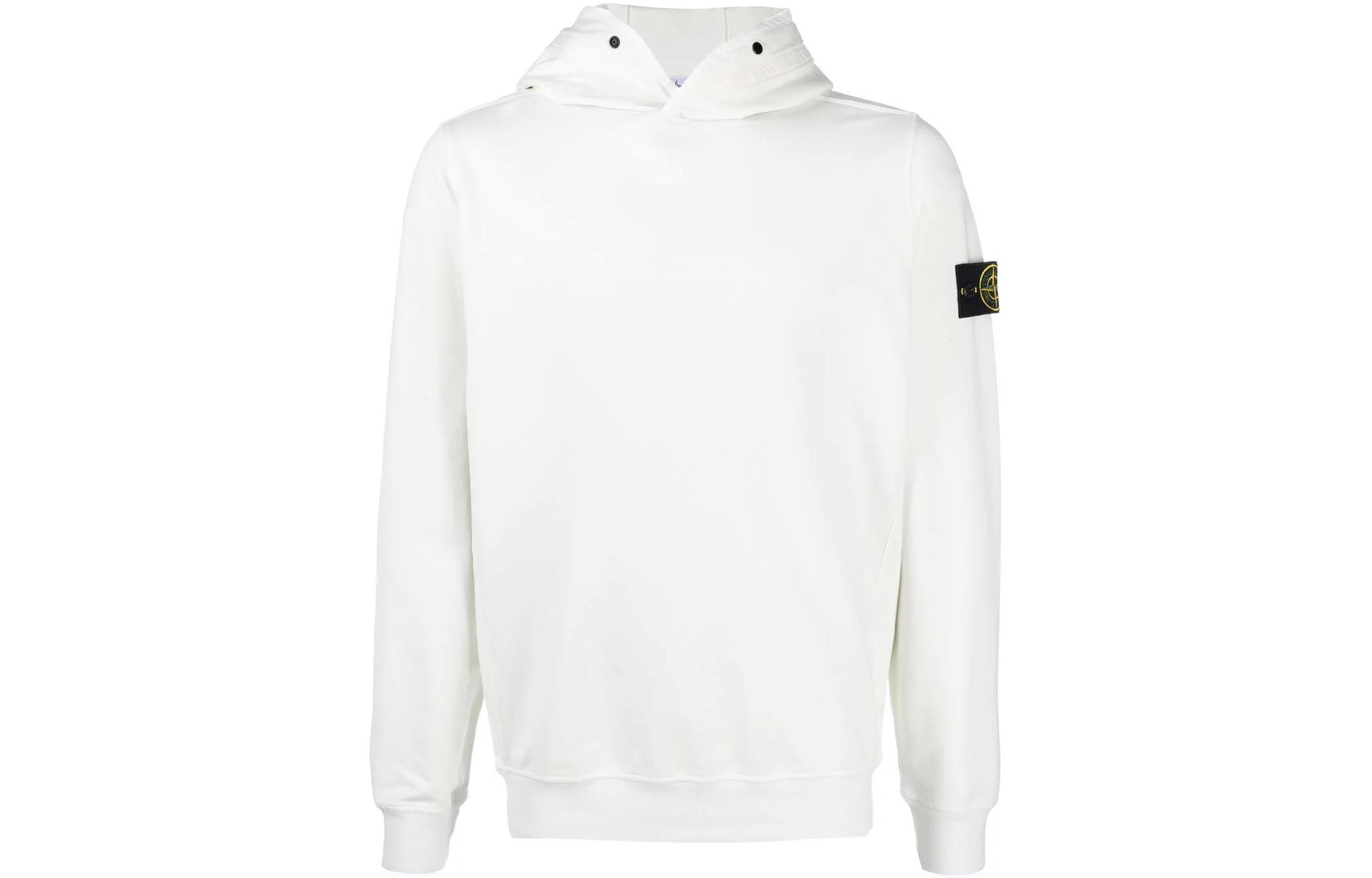 Stone Island SS22 Badge Patch Pullover Hoodie Men’s White 761562852-V0003