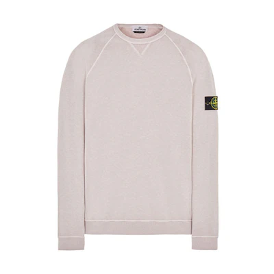 STONE ISLAND SS22 Badge Pullover Long Sleeve Sweatshirt Pink 761566360-V0186