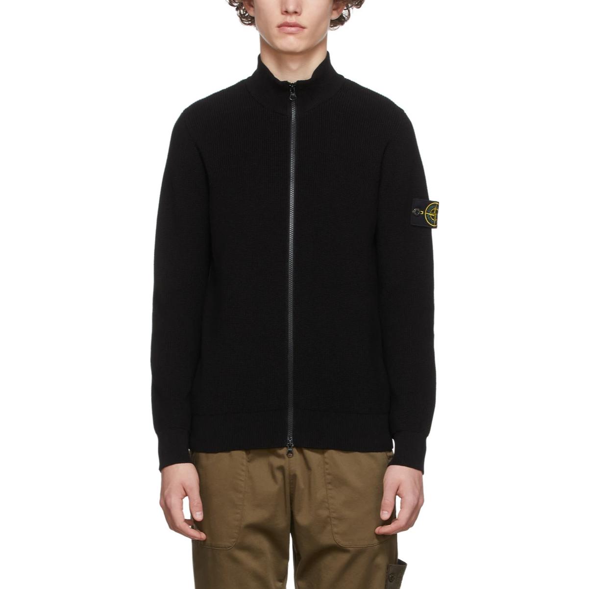 STONE ISLAND SS22 Black Badge Zip-Up High Neck Sweatshirt Jacket for Men. 7615551D8-V0029 圖 3